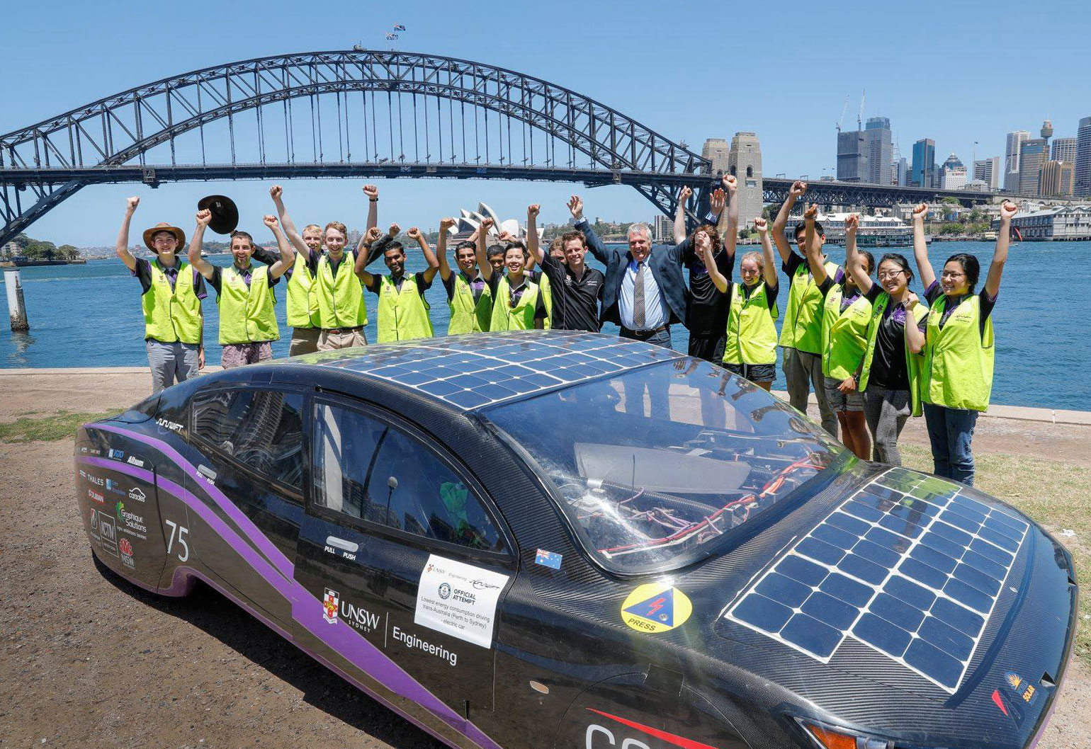 unsw world record energy efficiency solar powered car